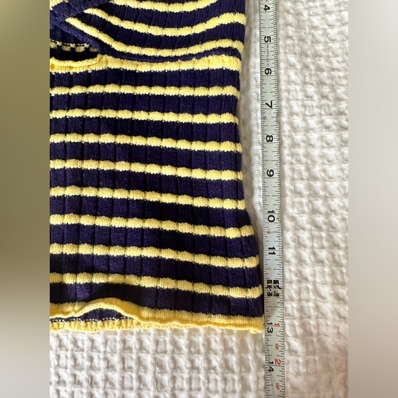 SMALL Knit Twist Tube Tops Y2K Stripe Hollow Exposed Navel Backless Crop - Picture 6 of 9